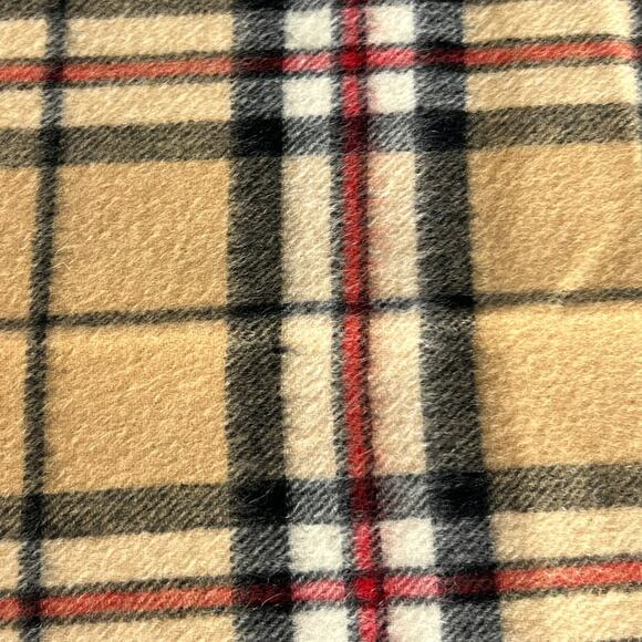 Heritage Collection Soft Cashmere Scarf With Fringe Brown Plaid 62" x 10" - Picture 4 of 7